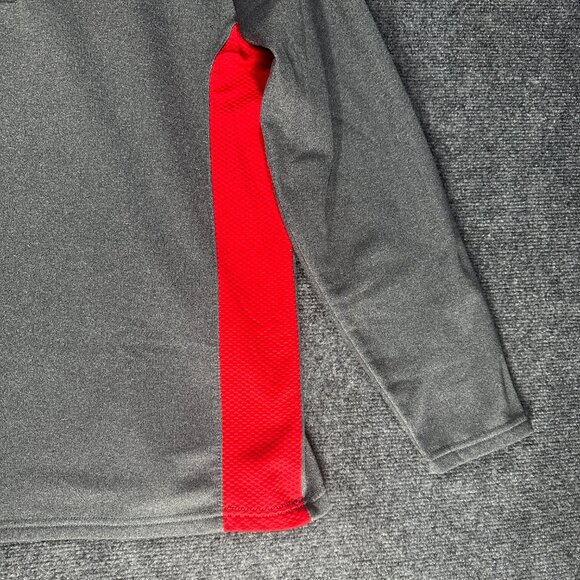 Scarlet & Gray Shirt Mens Medium 1/4 Zip Gray Long Sleeve Ohio State Authentic - Picture 3 of 8